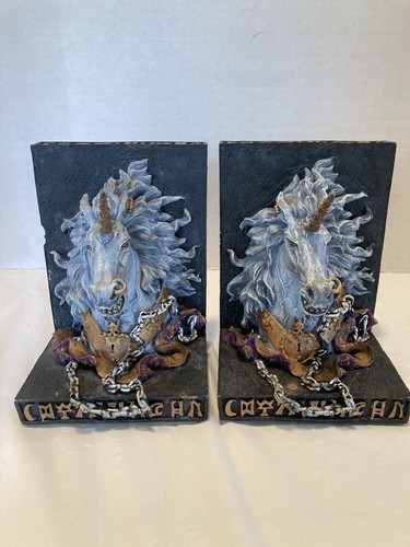 Scultura statua unica alchimia gotica cavallo da guerra unicorno bookend alchimia difficile da trovare - Foto 2 di 12