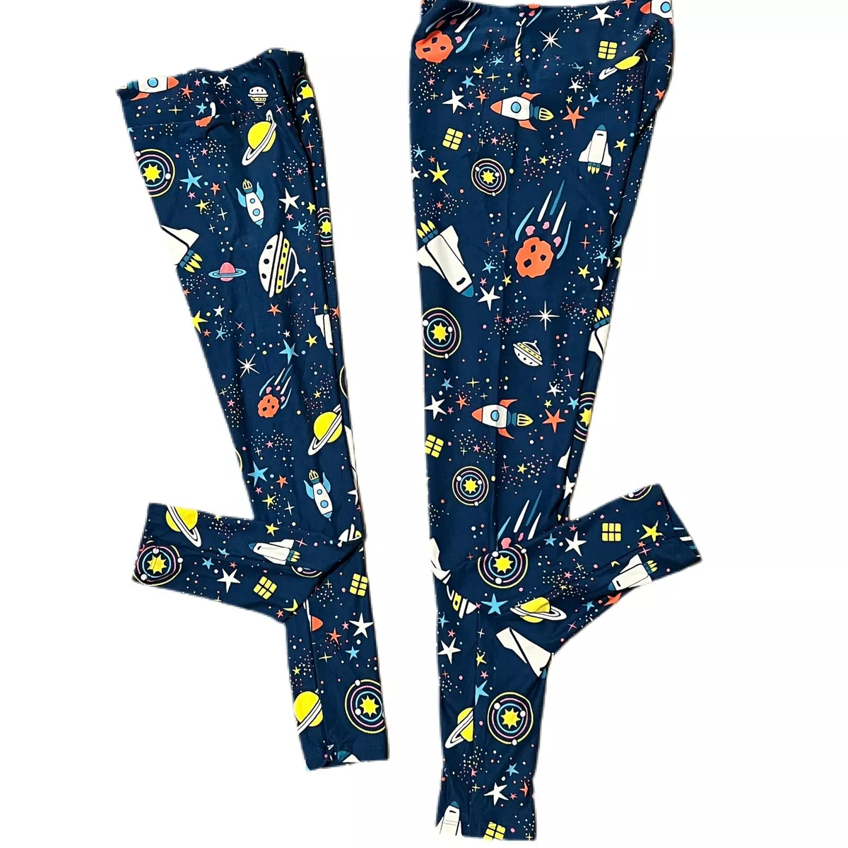 NWT Mommy Me Matching Leggings. OS Kids L XL Rockets Planets . LuLaRoe