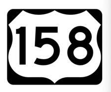 5" us route 158 highway sign road bumper sticker decal usa made