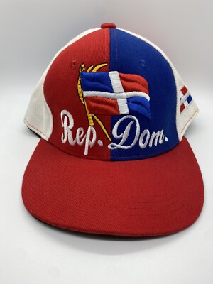 Republica Dominicana Flag Embroidered Hat Snapback Red White and Blue