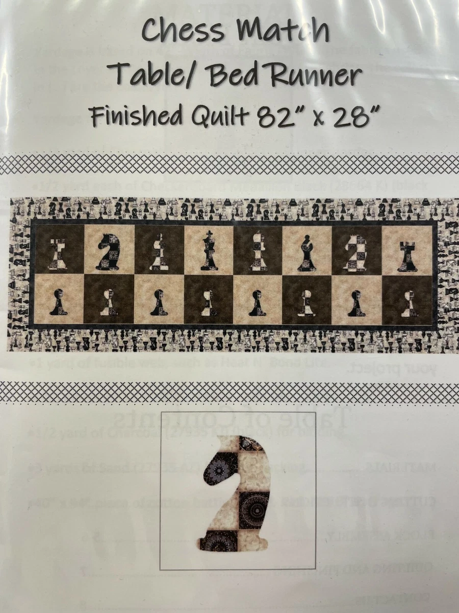 Checkmate Chess Fabric 100% Quilters Cotton Chess Board Game