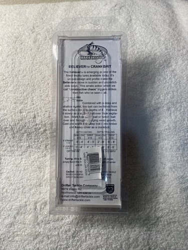 DRIFTER TACKLE BELIEVER CRANKBAIT 6"-inch JOINTED NINE DOLLAR BASS LURE, NEW - Picture 3 of 4