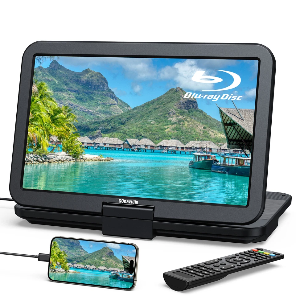 Reproductor de DVD Blu-ray portátil de 17,6" con pantalla HD de 15,4" batería Dolby HDMI 1920x1080 Foto 2 de 4