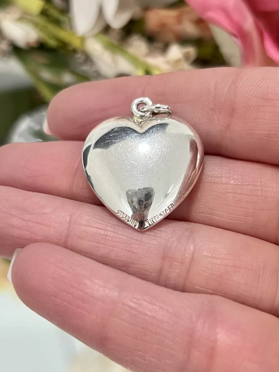 Sterling Silver Puffy Heart Locket Necklace