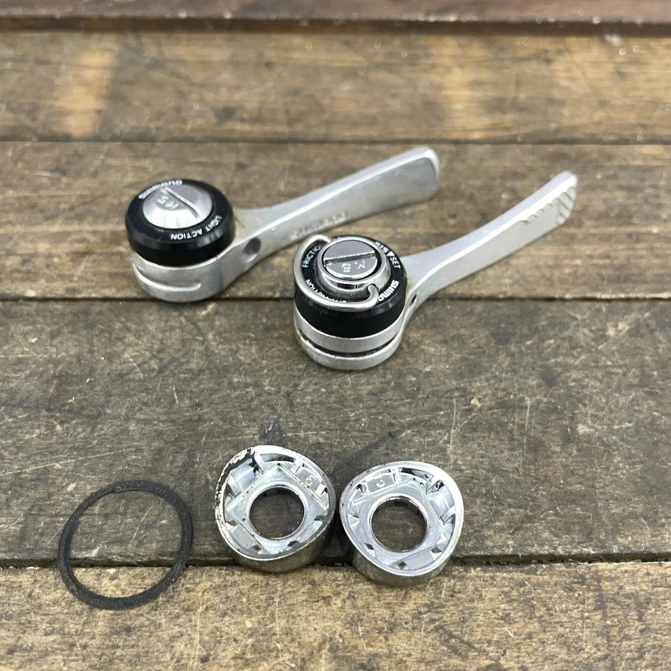 Vintage Shimano SL-S434 Light Action SIS Downtube Shifters 6 Speed Braze-On Pair - Image 2 of 4