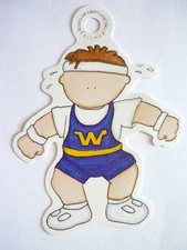 Wrestler Wrestling  RETIRED 2002 My Mind's Eye Die Cut  3.5" x 3.75"