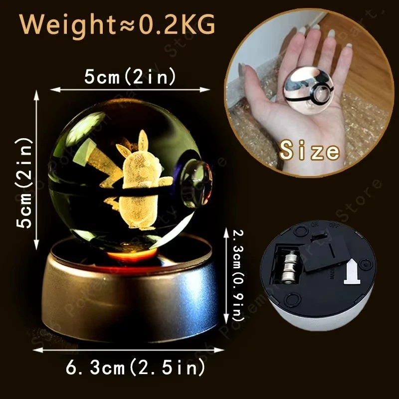 3D Anime Crystal Ball LED Night Light Lamp | Desk Decor Gift for Fans & Game - Image 4 of 4