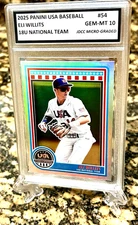 ELI WILLITS 2025 Panini Stars & Stripes Graded Gem-MT 10 REFRACTOR ROOKIE #54