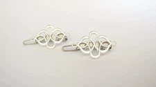 2 small silver metal viking celtic hair barrette clip for fine thin hair