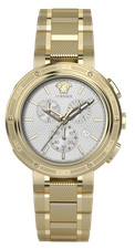 Versace Watch V-Extreme Pro Chronograph Gold Steel 46mm White Dial WR