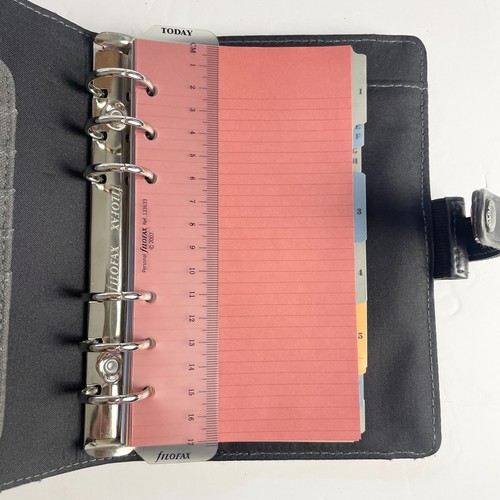 Filofax Urban Personal Organiser Grey Black Fabric Leather - Picture 6 of 13