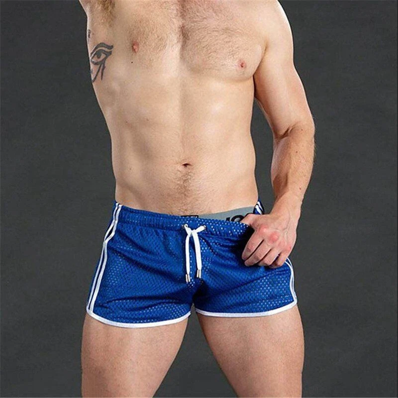 Workout Running Men's Mesh Fitness Pants Training Sports Shorts Breathable Gym - Image 4 of 4