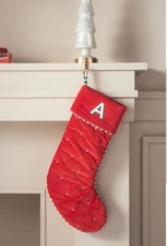 ANTHROPOLOGIE Milo Velvet Monogram Stocking  Select Letter:  A, M, C, Z, N New