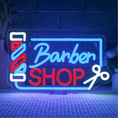 Lebendiges Barber Shop Neon Schild für Schaufenster und Wanddekoration