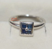 Real Sapphire Gemstone 925 Sterling Silver Christmas Gift For Mother Ring
