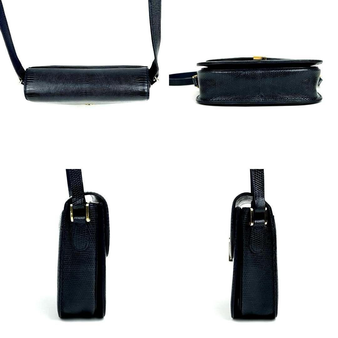 Borsa a tracolla Yves Saint Laurent lucertola blu scuro usata