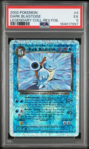 2002 POKEMON LEGENDARY COLLECTION #4 DARK BLASTOISE-REVERSE FOIL PSA 5