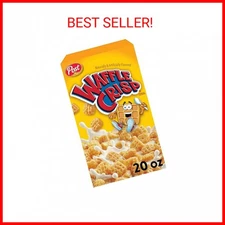 Waffle Crisp Breakfast Cereal, Sweetened Waffle Shaped Cereal, 20 OZ Box