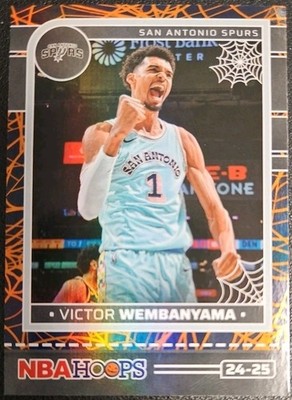 2025 Panini Haunted Hoops Vector Wembanyama Holo Webs Refractor Insert Card 70