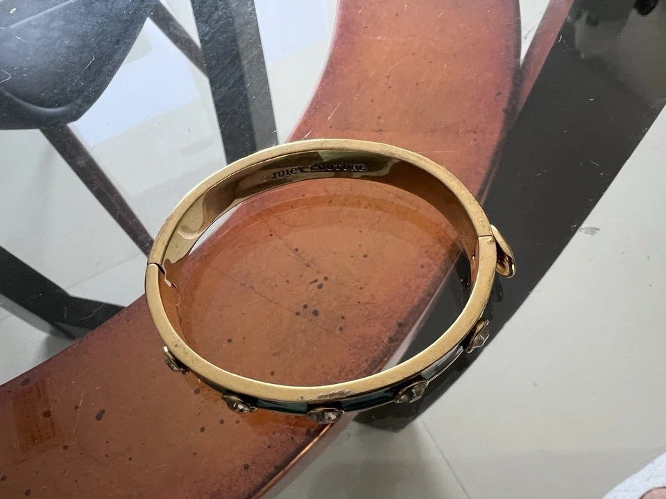 Juicy Couture Turquoise Enamel Crystal Black Label Bangle Bracele - Image 4 of 4