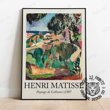 Henri Matisse Paysage de Collioure Poster – Retro Colourful Wall Art Print Gift