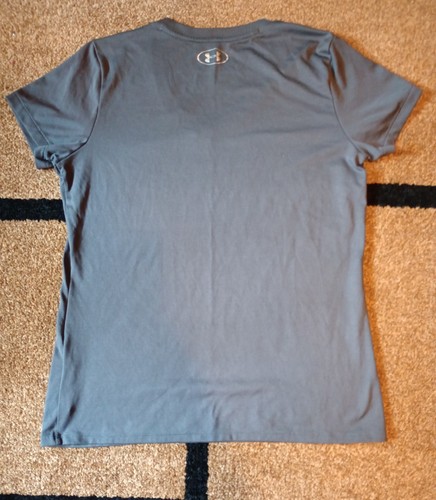 Under Armour Spellout graues kurzärmliges lockeres Damenshirt Heatgear Medium - Bild 4 von 5