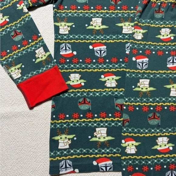 Hanna Andersson Star Wars Mandalorian Adult Unisex Long John Pajamas L Christmas - Image 3 of 4