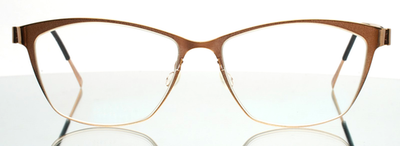 LINDBERG Strip 9554 PU15 Rose Gold Womens Semi Cat Eye Eyeglasses