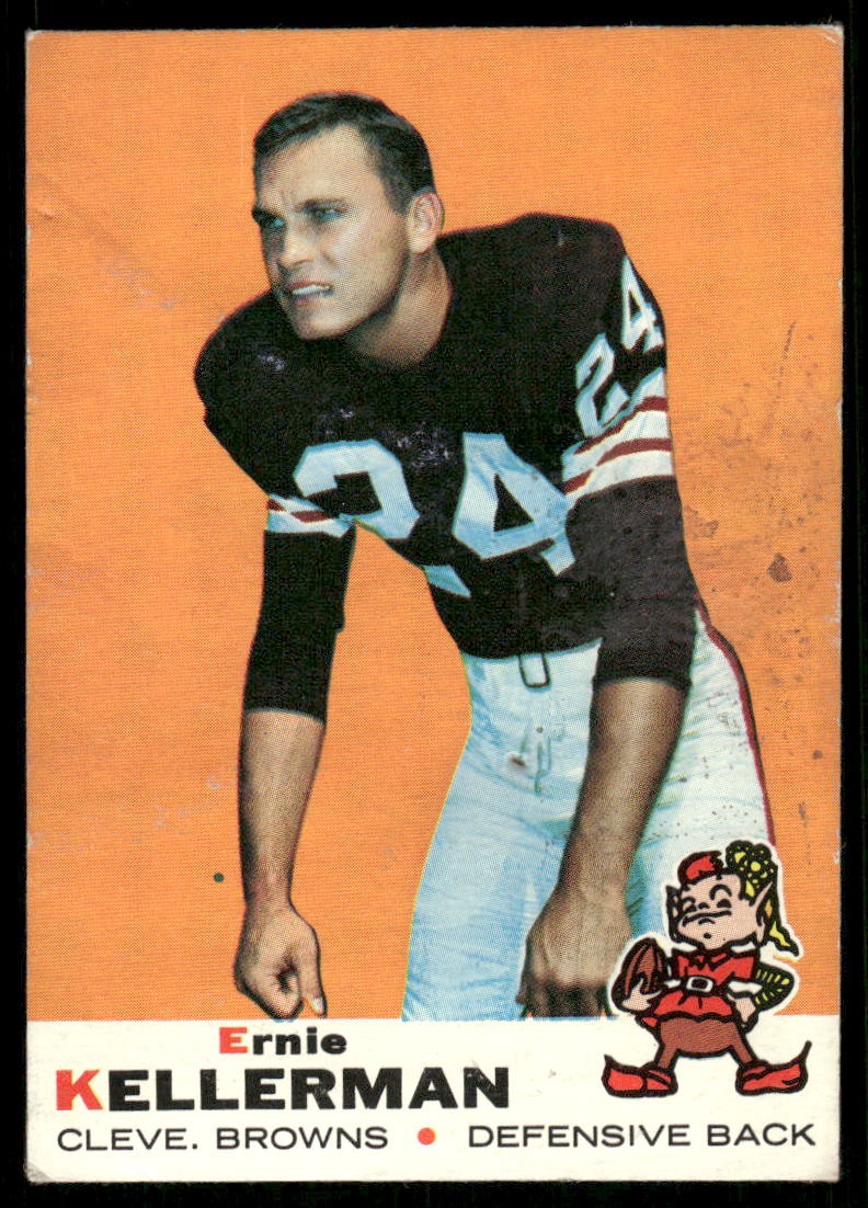 1969 Topps Ernie Kellerman Rookie #96 Cleveland Browns *Crease