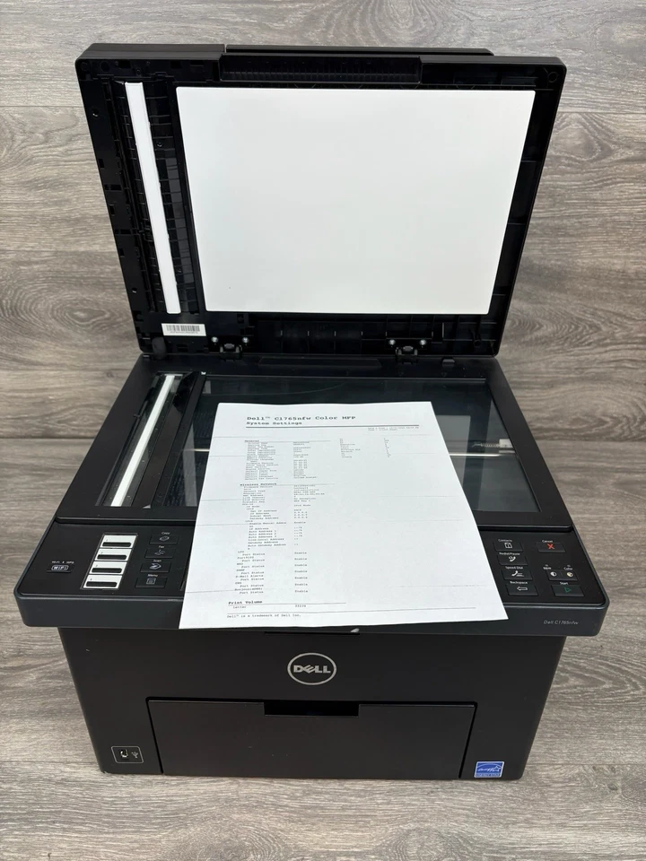 Dell C1760nw C1765nfw All-In-One Color Laser Printer Tested Only 22575 Pages - Image 2 of 4