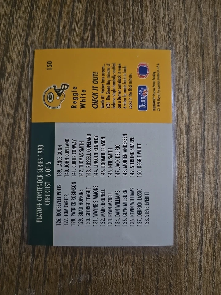 1993 Team NFL/Playoff Reggie White #150 Packers HOF 12C - Image 2 of 2