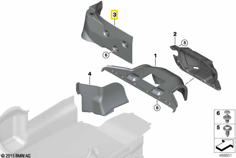 2017-2023 Rolls Royce Dawn RR6 Trunk Left Side Trim Panel Cross Member OEM