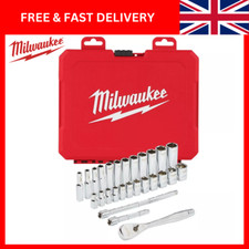NEW Milwaukee 28 Piece Metric 1/4 inch Drive Ratchet Socket Set 4932464943 Genui