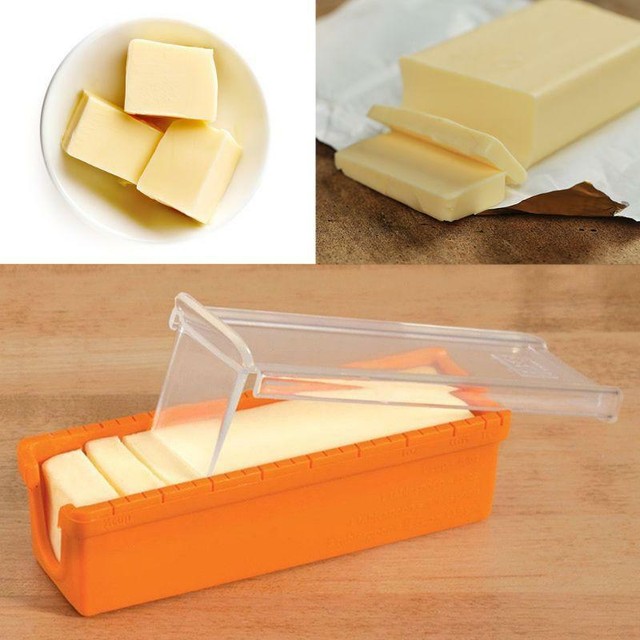 Silicone Butter Cheese Cutter Slicer Storage Container Box Kitchen