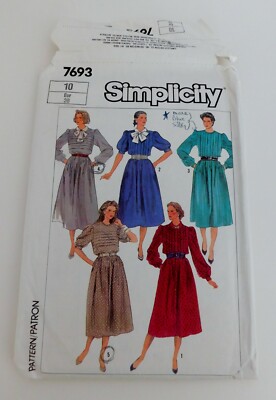 pleated bodice dress pattern M7381 (PDF) | Misses' Surplice, Pleated Dresses with Optional Front-Tie