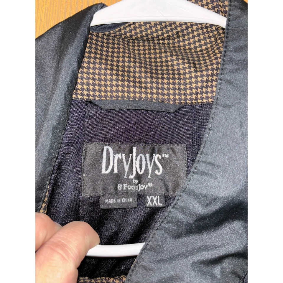 Chaqueta cortavientos FootJoy DryJoy para hombre negra pata de gallo cremallera completa (XXL) Foto 2 de 4