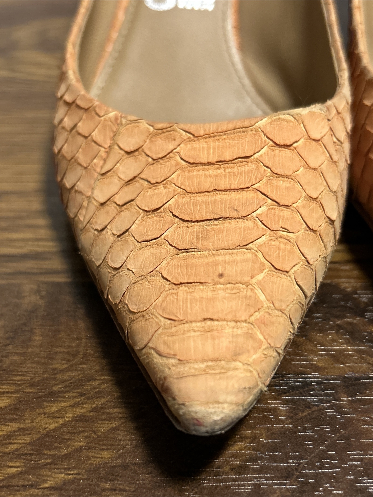 VTG Salvatore Ferragamo Susi Python Pattern Orang… - image 2