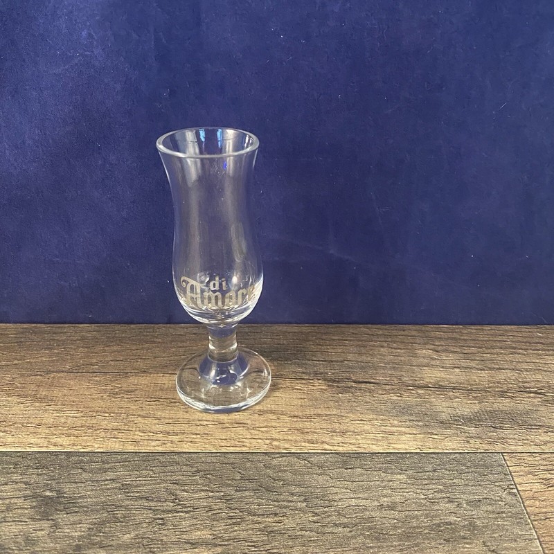 Dia Amore Etched Clear Glass Stemmed Shot Glass Liquor Cordial