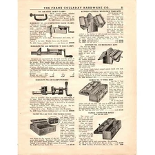 Frank Colladay Hardware Page 51-52 Crescent Store Display Clamp Tool VTG 1930's