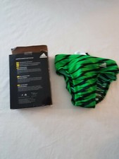 NWT Adidas Performance Boys Kids green black stripe Swim Briefs SZ 26 DIVING