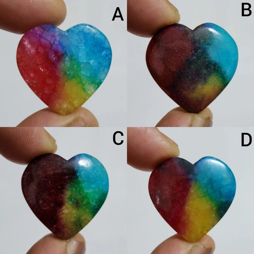 AAA+ Regenbogen Solar Quarz Herzform Cabochon lose Edelstein zur Schmuckherstellung - Bild 7 von 13