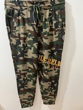 True Religion Men's Size L Green Camouflage Logo Jogger Welt Sweatpants 129 NWT