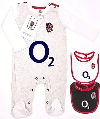 ENGLAND SIX NATION RFU RUGBY KIT BABIES PRAM SLEEP SUIT BABY GROW BODY ROMPER