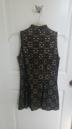 VTG 60s Stephen O'Grady sleeveless button-up collared black top size s/m - Picture 12 of 12