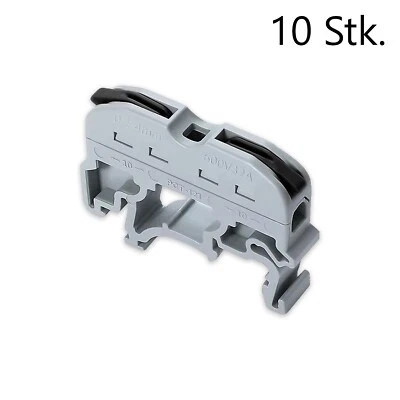 10 Reihenklemme Hebelklemme Schwarz für Hutschiene Verbindungsklemme Kabelklemme - Bild 1 von 4