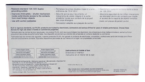 Leviton Steckdosen 10er-Pack manipulationssicher 15A-125V T5320-TMP USA Light Almond - Bild 4 von 5