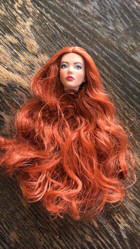 FREE SHIPPING! Beautiful retro looking barbie doll head with long red hair - Picture 1 of 2