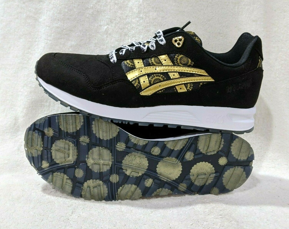 ASICS TIGER Men's GELSAGA Black/Rich Gold Sneakers - Size ASICS TIGER Men's GELSAGA Black/Rich Gold Sneakers - Size