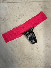 VICTORIA'S SECRET PINK Cotton Thong Panty Lace Waist NWT