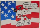 Vintage Peanuts Snoopy "America You're Beautiful" Aviva Wooden Music Box HTF — photo 1